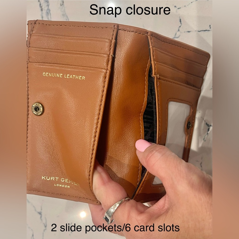 Kurt Geiger Lambskin Leather Bifold Wallet “Kensington”Tan W/RFID NWT & Gift Box - Picture 10 of 16